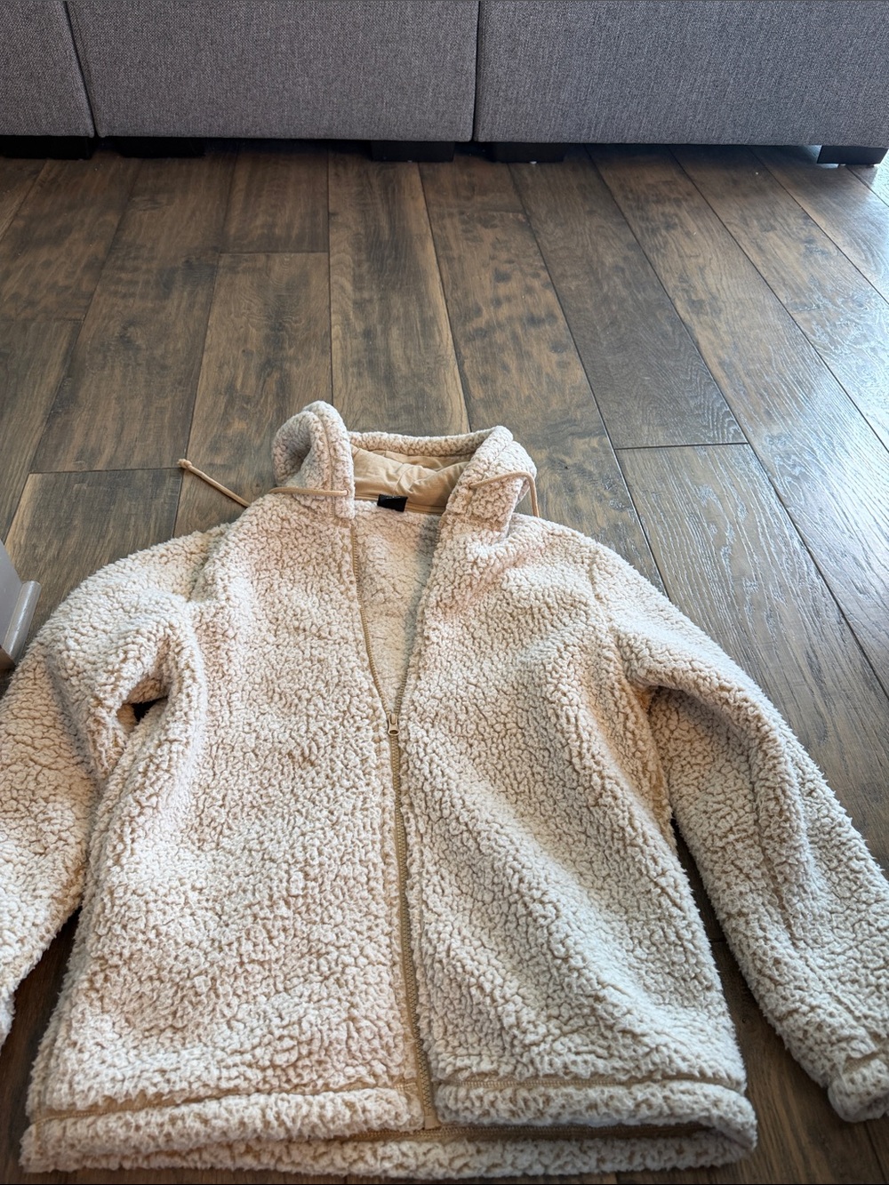 PacSun Tan Sherpa-Lined Hoodie Jacket